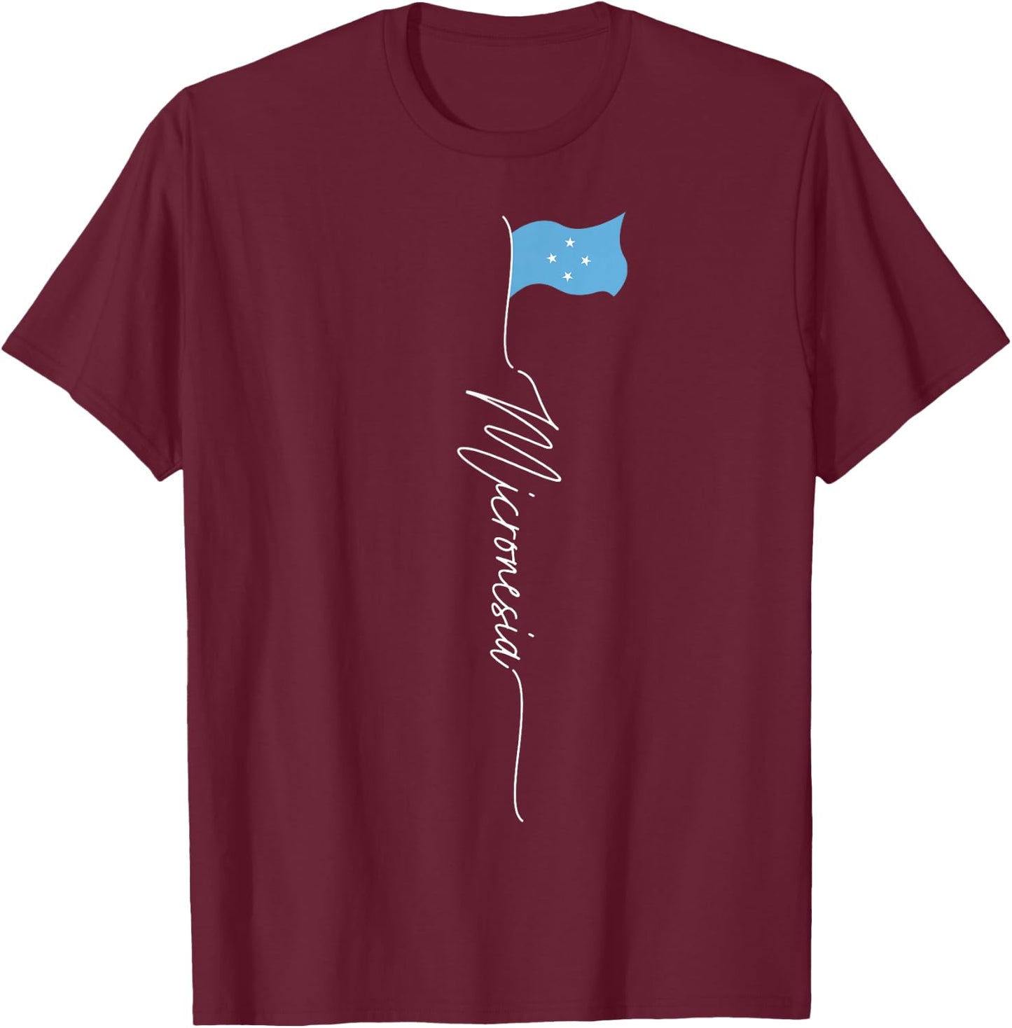 Micronesia Flag Gifts for Micronesian Patriots Micronesian Flag , -Adults, Black, Small, Short Sleeve T-Shirt - T-Shirt | Maroon