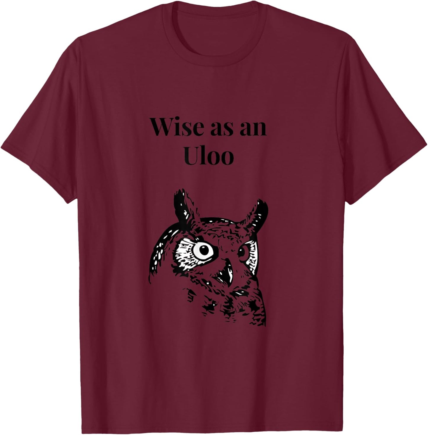 Wise as an Uloo Owl Hindi Bollywood Urdu Funny T-Shirt - T-Shirt | Maroon