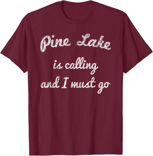 PINE LAKE WISCONSIN Funny Fishing Camping Summer Gift Women Kids T-Shirt - T-Shirt | Maroon