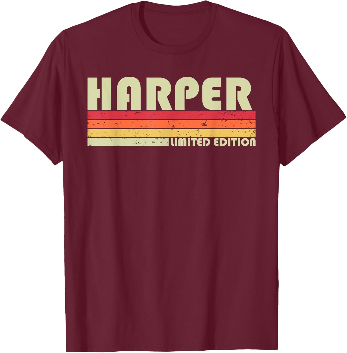 HARPER Surname Funny Retro Vintage 80s 90s Birthday Reunion T-Shirt - T-Shirt | Maroon