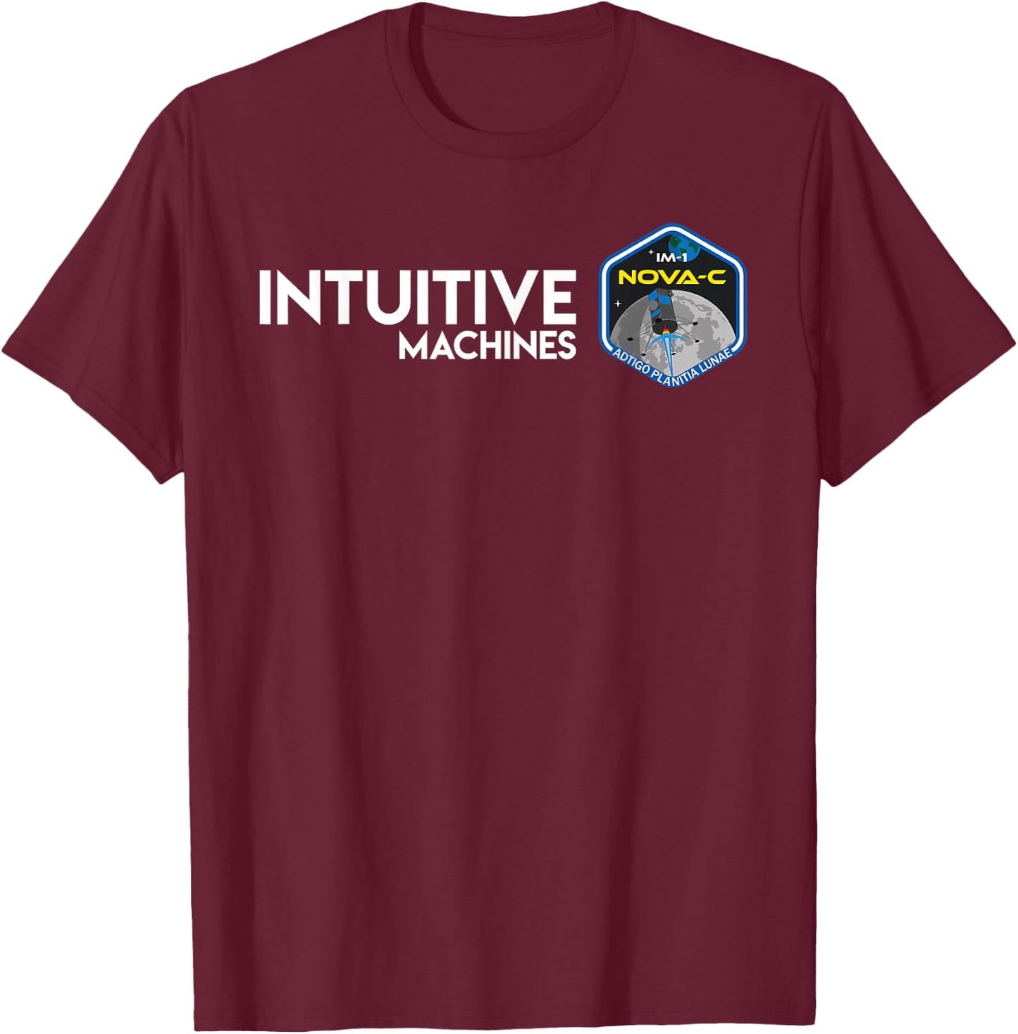 IM-1 Mission "Glitch" Artwork T-Shirt - T-Shirt | Maroon