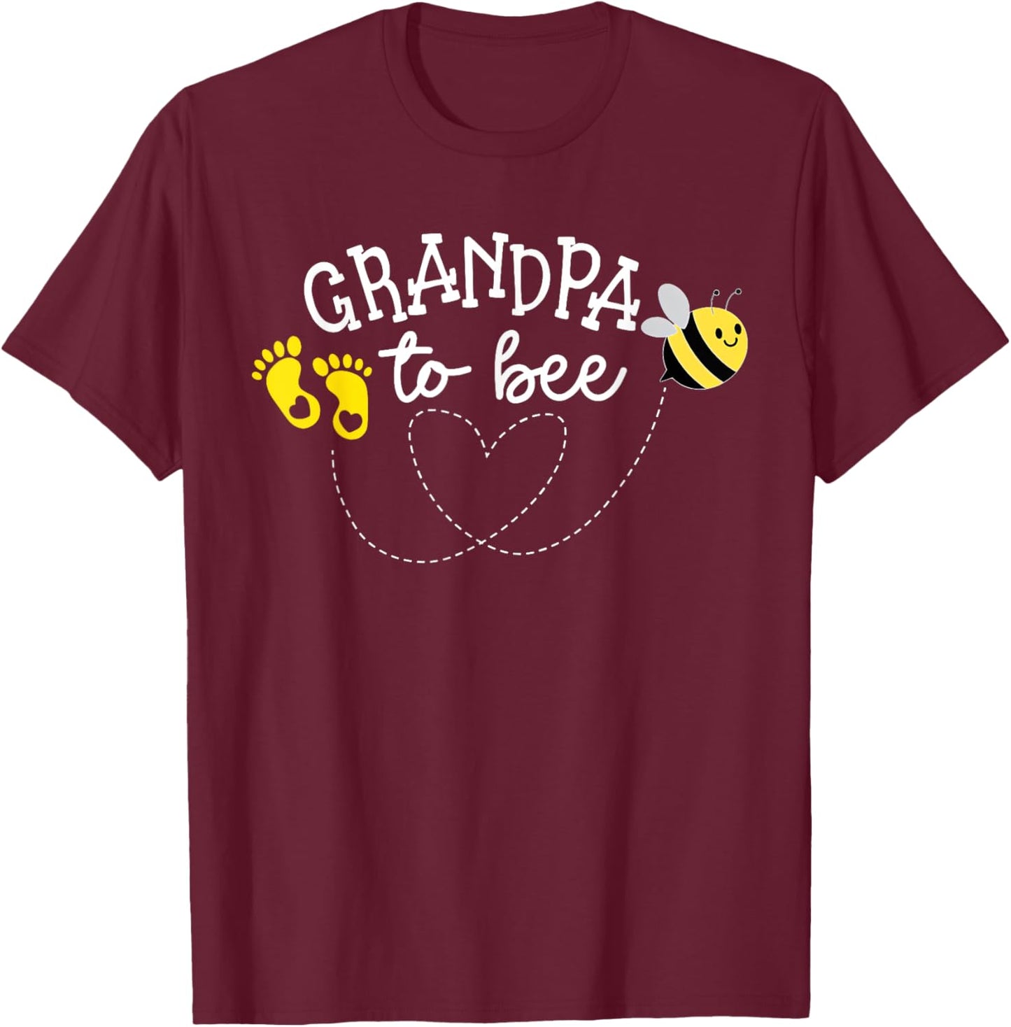 Grandpa to Bee Pregnancy Announcement Baby Shower T-Shirt - T-Shirt | Maroon