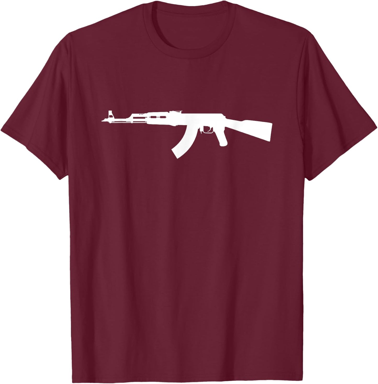 AK47 Kalashnikov Black -Adults T-Shirt - T-Shirt | Maroon