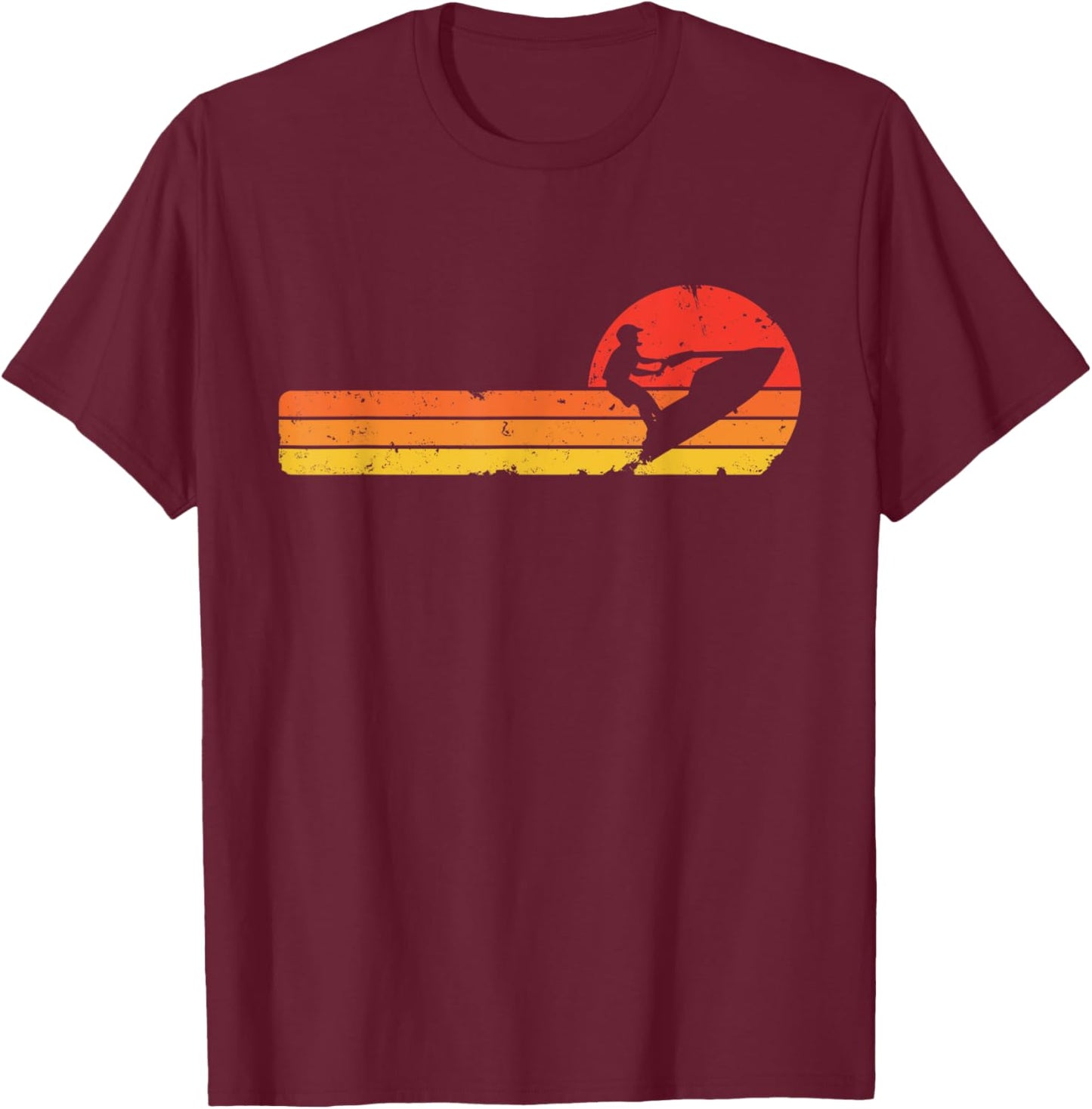 Vintage Standup sunset JetSki rider T-Shirt - T-Shirt | Maroon