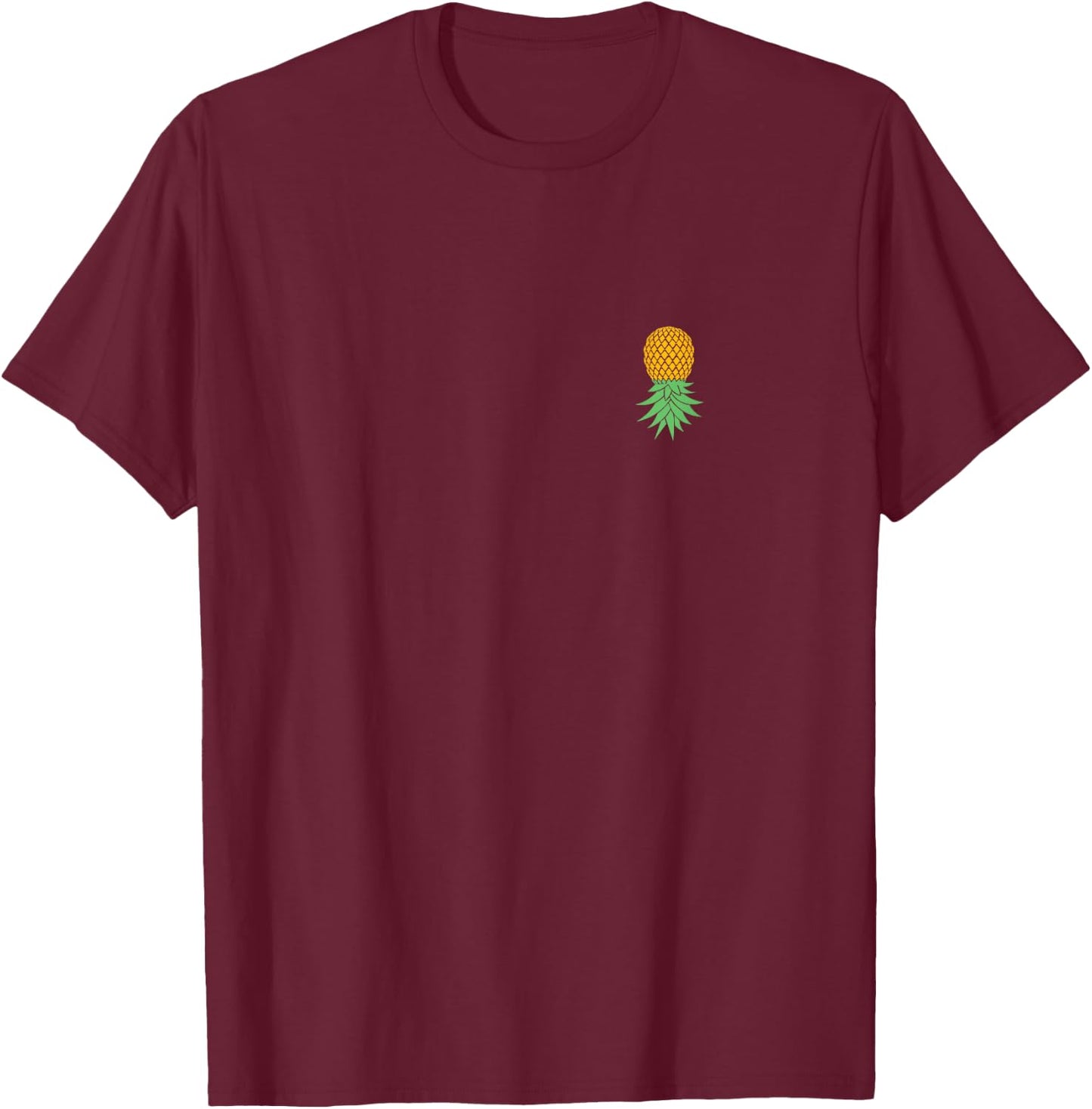 Subtle for Swingers Upside Down Pineapple T-Shirt - T-Shirt | Maroon