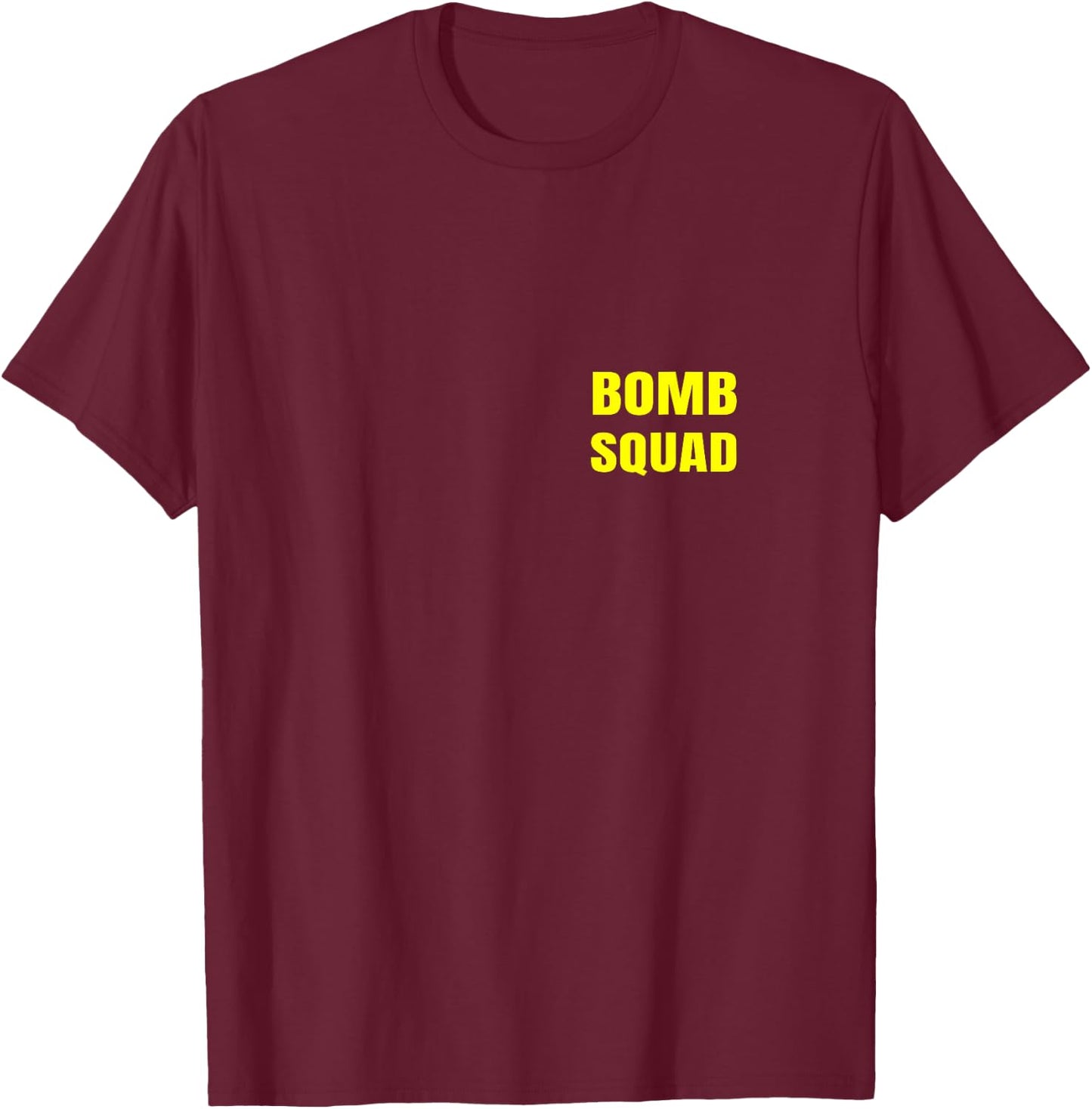 Bomb Squad Front And Back Dual Side Print Police Uniform T-Shirt - T-Shirt | Maroon