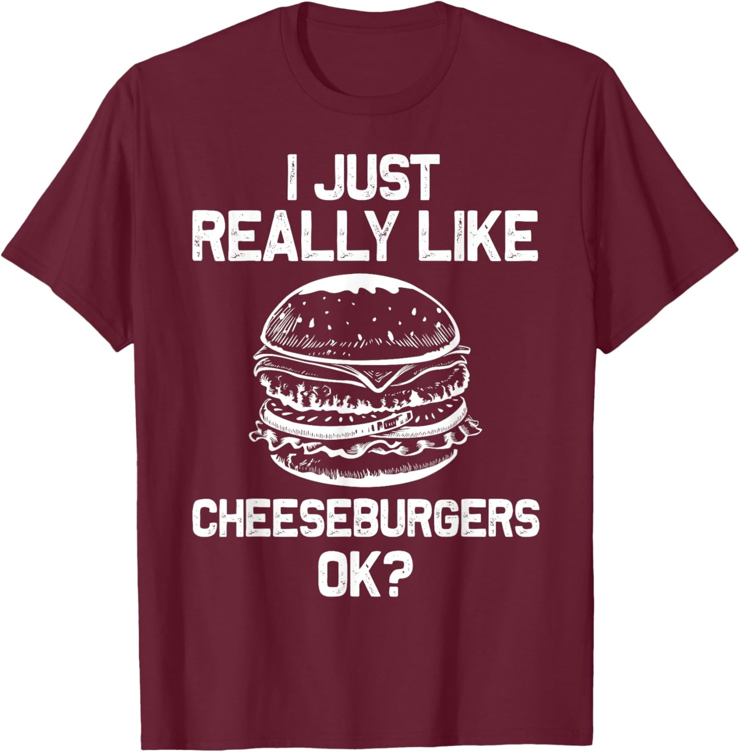 Cheeseburger Design Women Hamburger Burger Lover T-Shirt - T-Shirt | Maroon