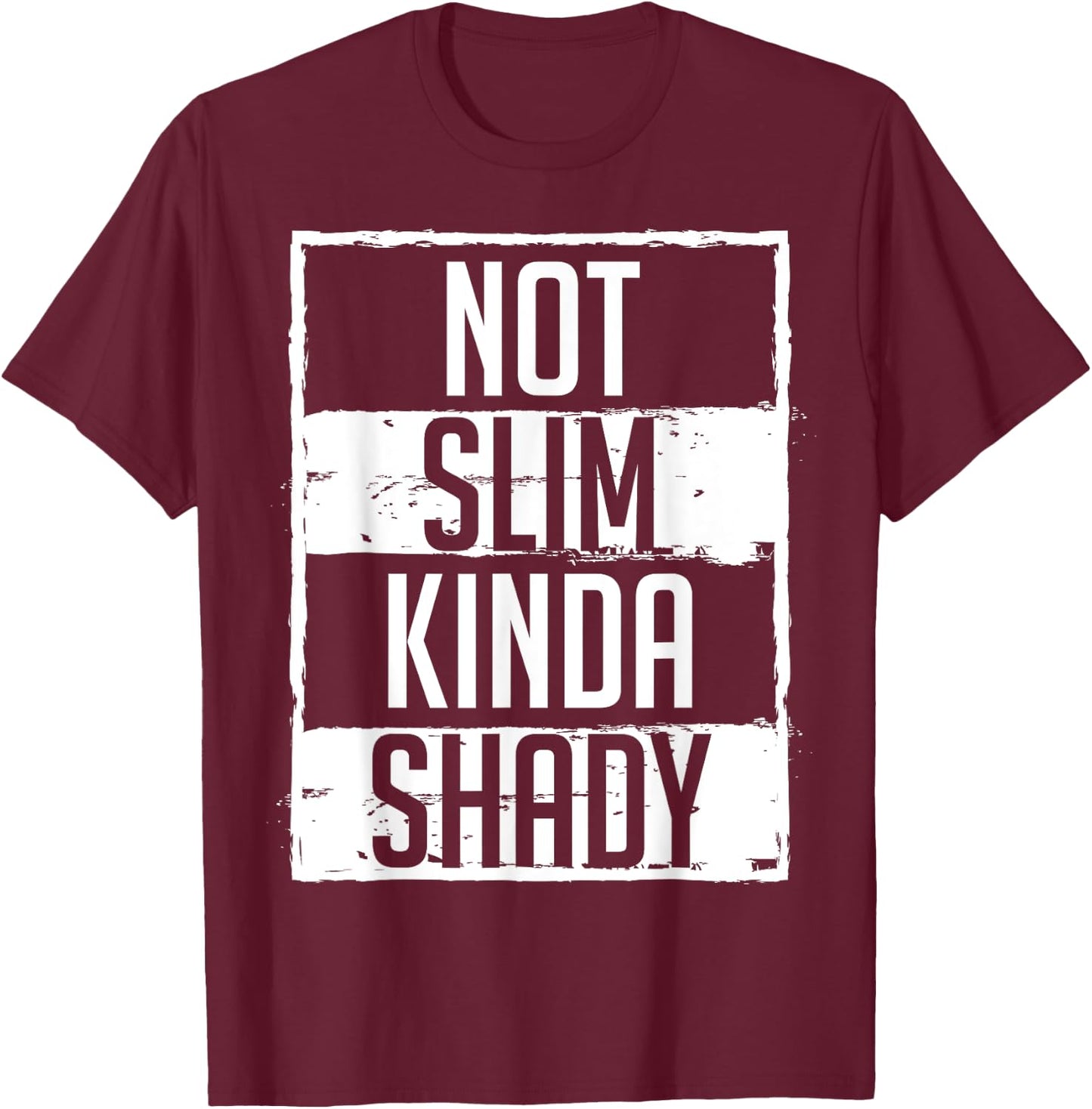 Pilates Dumbbell Fit Healthy Lifestyle Women's Not Slim Kinda Shady Chubby Gym Design Black Small Classic Fit Modern Classic Short Sleeve T-Shirt - T-Shirt | Maroon