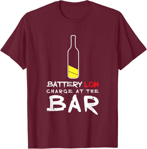 Funny Beer Drinking Charge at the Bar Alcohol Shirt T-Shirt - T-Shirt | Maroon