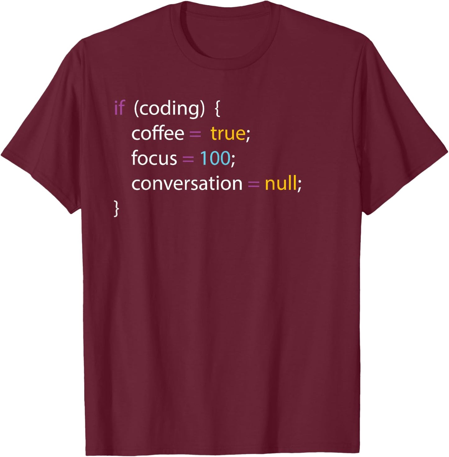 Funny Joke Programming If Coding Coffee Focus Women T-Shirt - T-Shirt | Maroon