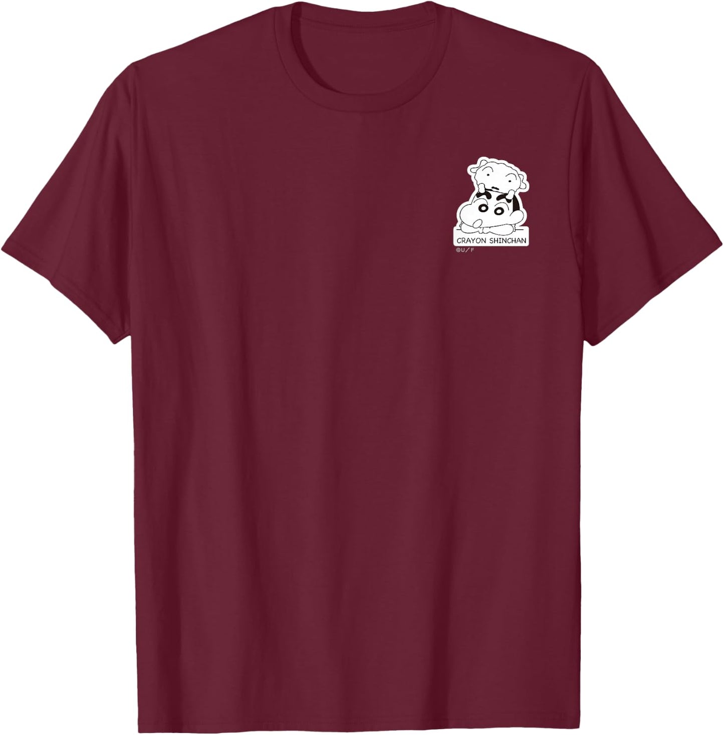 【Manga】Crayon Shin-chan Shin-chan and Shiro T-Shirt - T-Shirt | Maroon