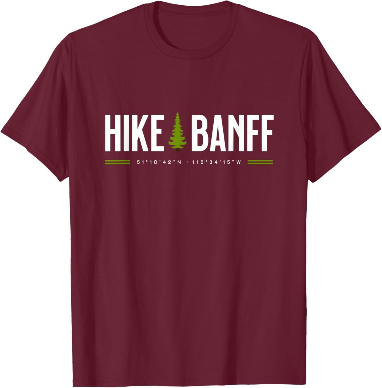Banff Alberta Canada Hike Tree Graphic T-Shirt - T-Shirt | Maroon