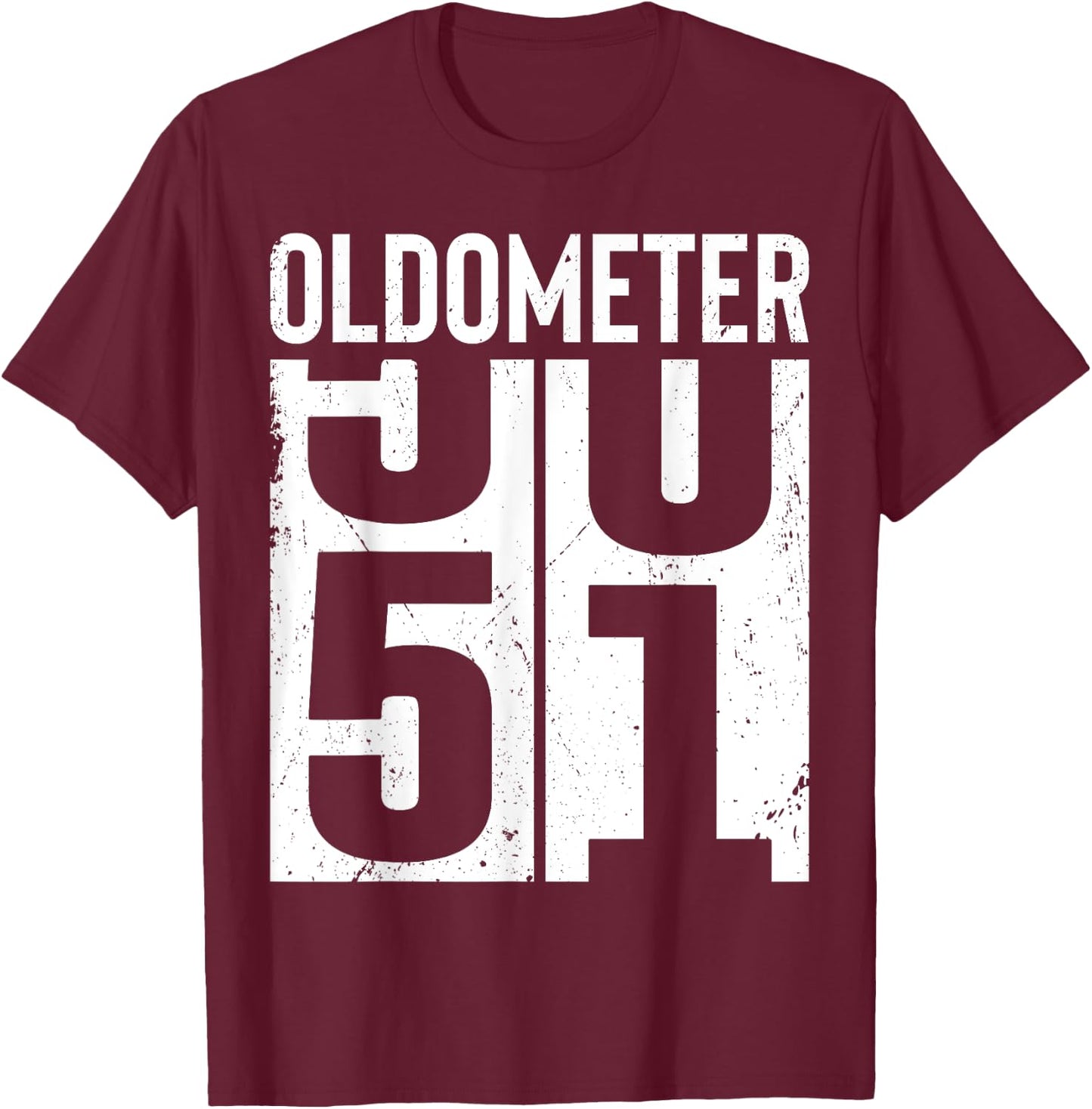 Funny 51 Years Old 51st Birthday Odometer Oldometer Men T-Shirt - T-Shirt | Maroon