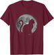 Cute Cat Silhouette Moon Animal Lover Women T-Shirt - T-Shirt | Maroon