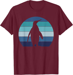 Antartica Animal Gift Retro Penguin T-Shirt - T-Shirt | Maroon