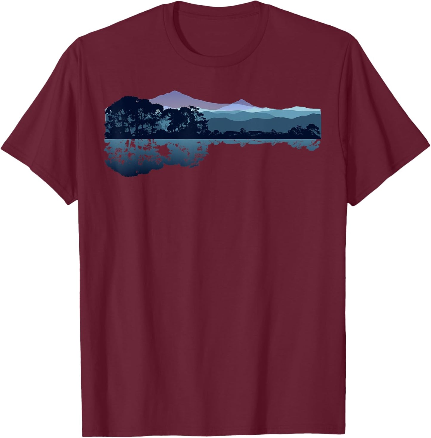 Nature Guitar | Cute Music Environment Lovers Gift T-Shirt - T-Shirt | Maroon