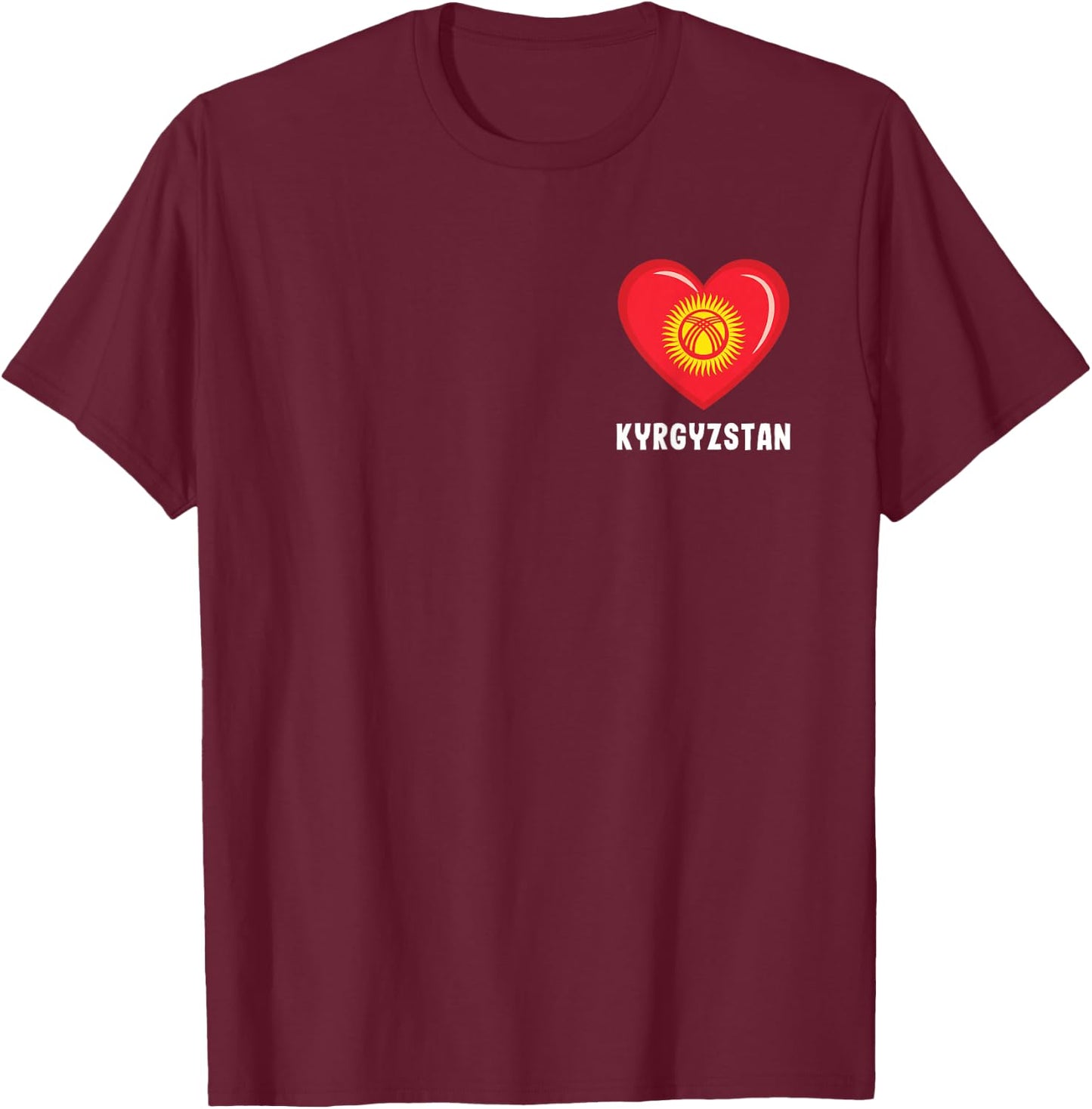 Kyrgyzstan Flag Shirt | Kyrgyzstani T-Shirt - T-Shirt | Maroon
