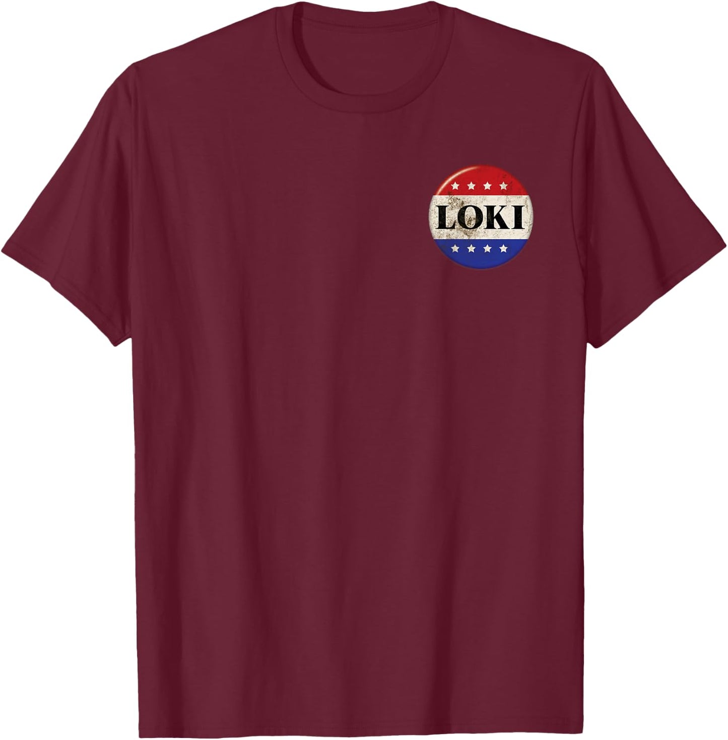 Marvel Loki President Loki Small Button T-Shirt - T-Shirt | Maroon