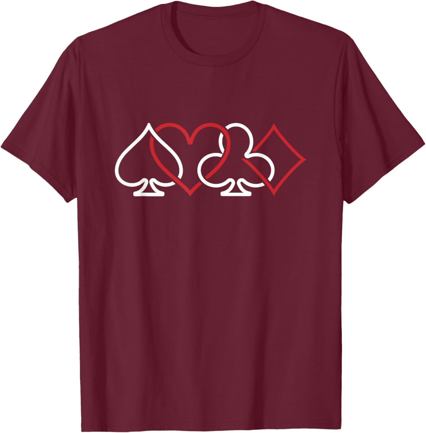 Poker Cards Gambler Texas Holdem - Gambling Poker T-Shirt - T-Shirt | Maroon