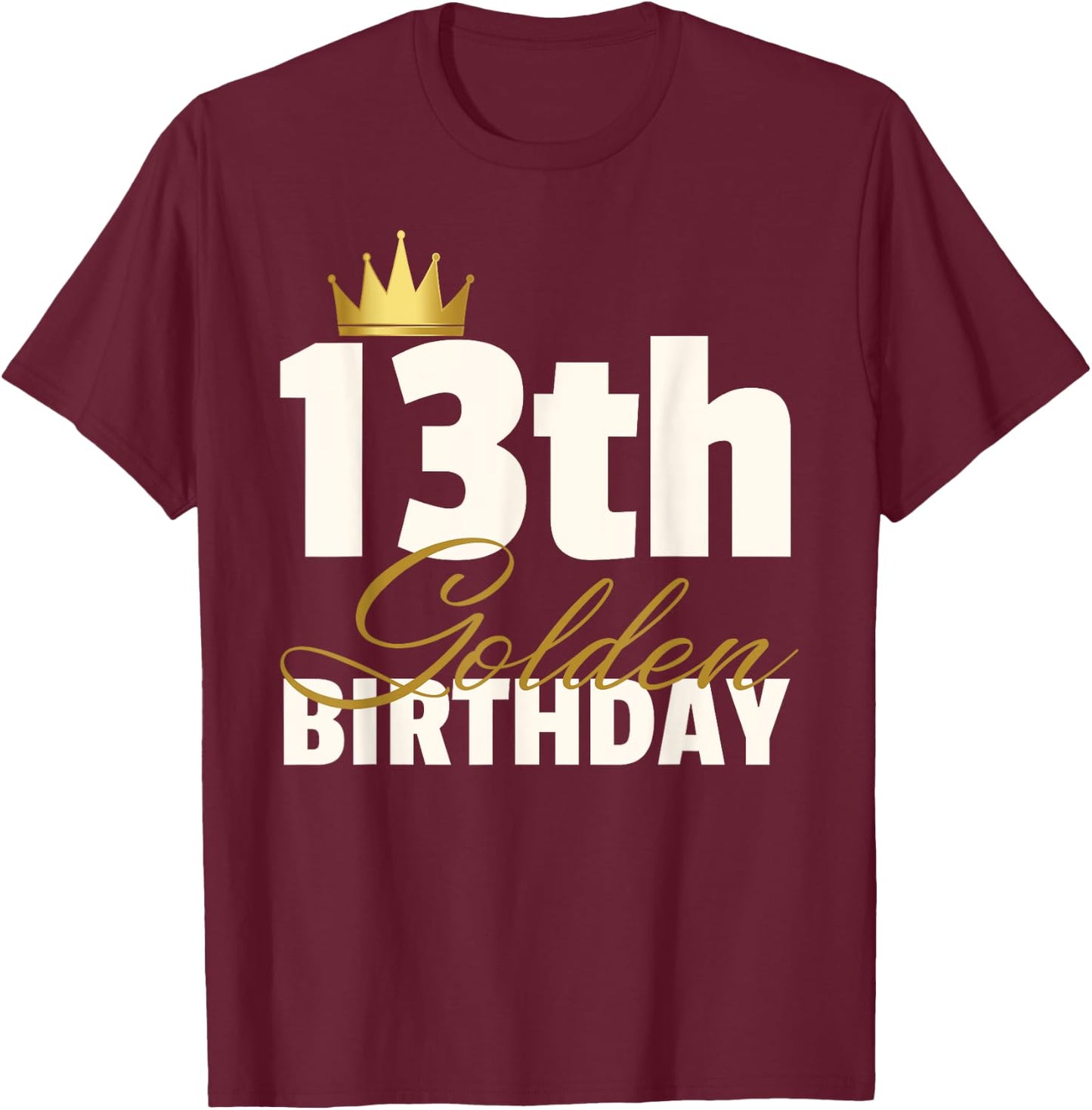 Hundredth Monkey Birthday 13th Golden Birthday -Youth Black T-Shirt - T-Shirt | Maroon