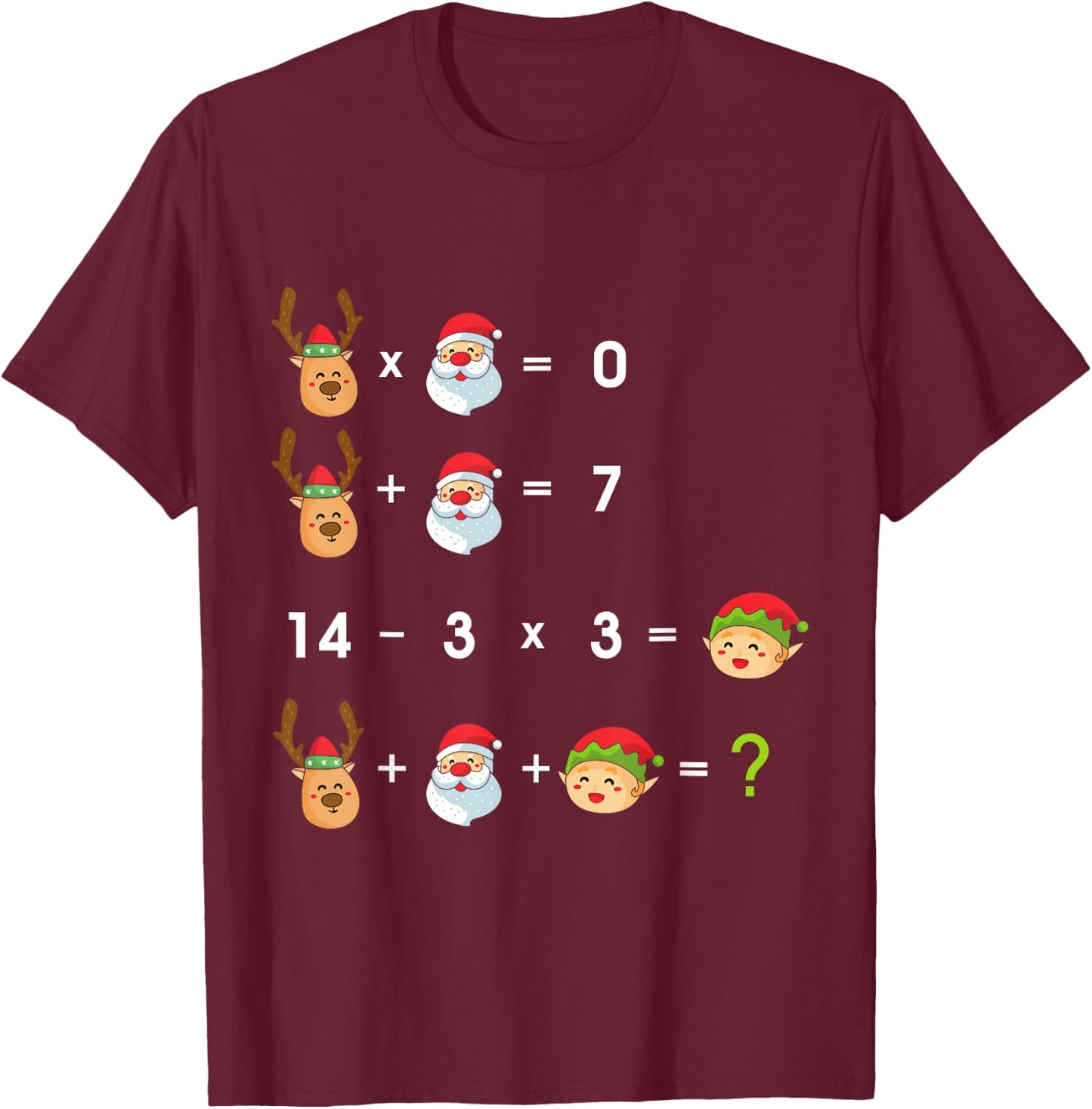 Order of Operations Quiz Funny Math Teacher Christmas Gift T-Shirt - T-Shirt | Maroon