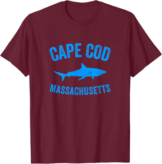 Cape Cod Shark Shirt | Cape Cod Massachusetts Gift T-Shirt - T-Shirt | Maroon