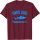 Cape Cod Shark Shirt | Cape Cod Massachusetts Gift T-Shirt - T-Shirt | Maroon