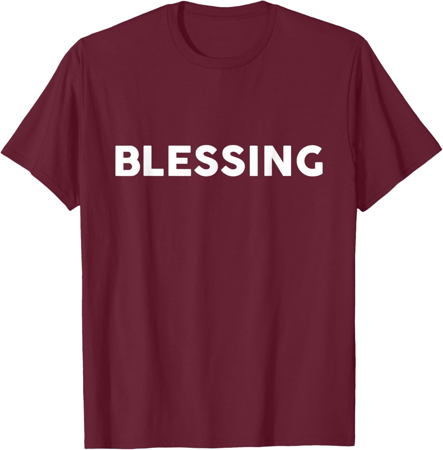 Shirt That Says BLESSING Simple Thanksgiving T-Shirt - T-Shirt | Maroon
