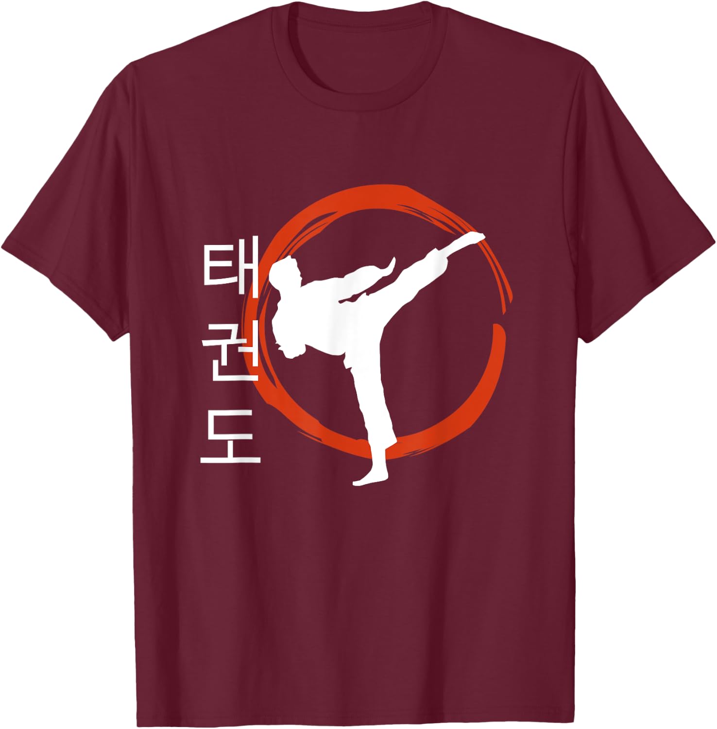 Taekwondo Tae Kwon Do Korean Characters T-Shirt - T-Shirt | Maroon