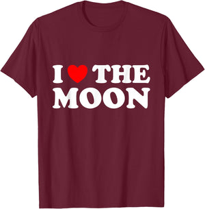 I Love The Moon T-Shirt - T-Shirt | Maroon