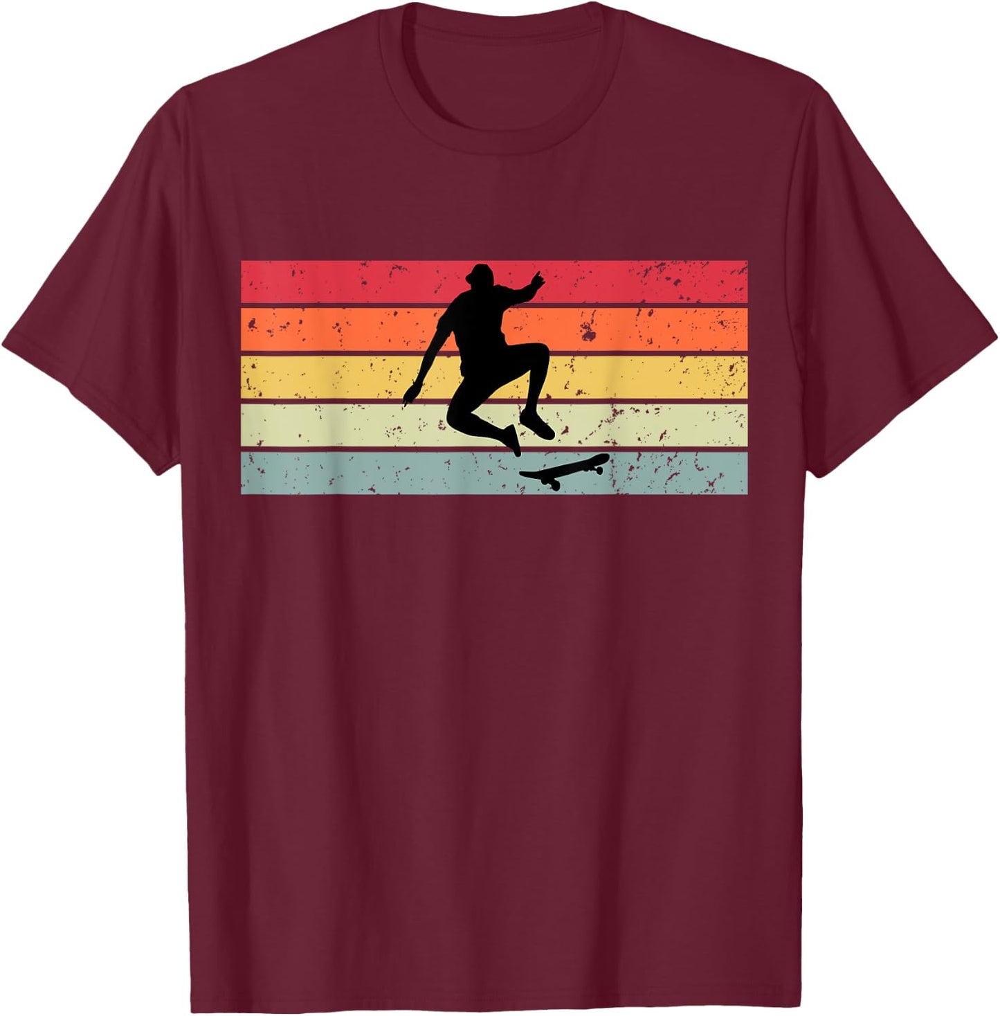 Skaters Having Fun Retro Sunset Skateboard Gift Teen Skaters T-Shirt - T-Shirt | Maroon