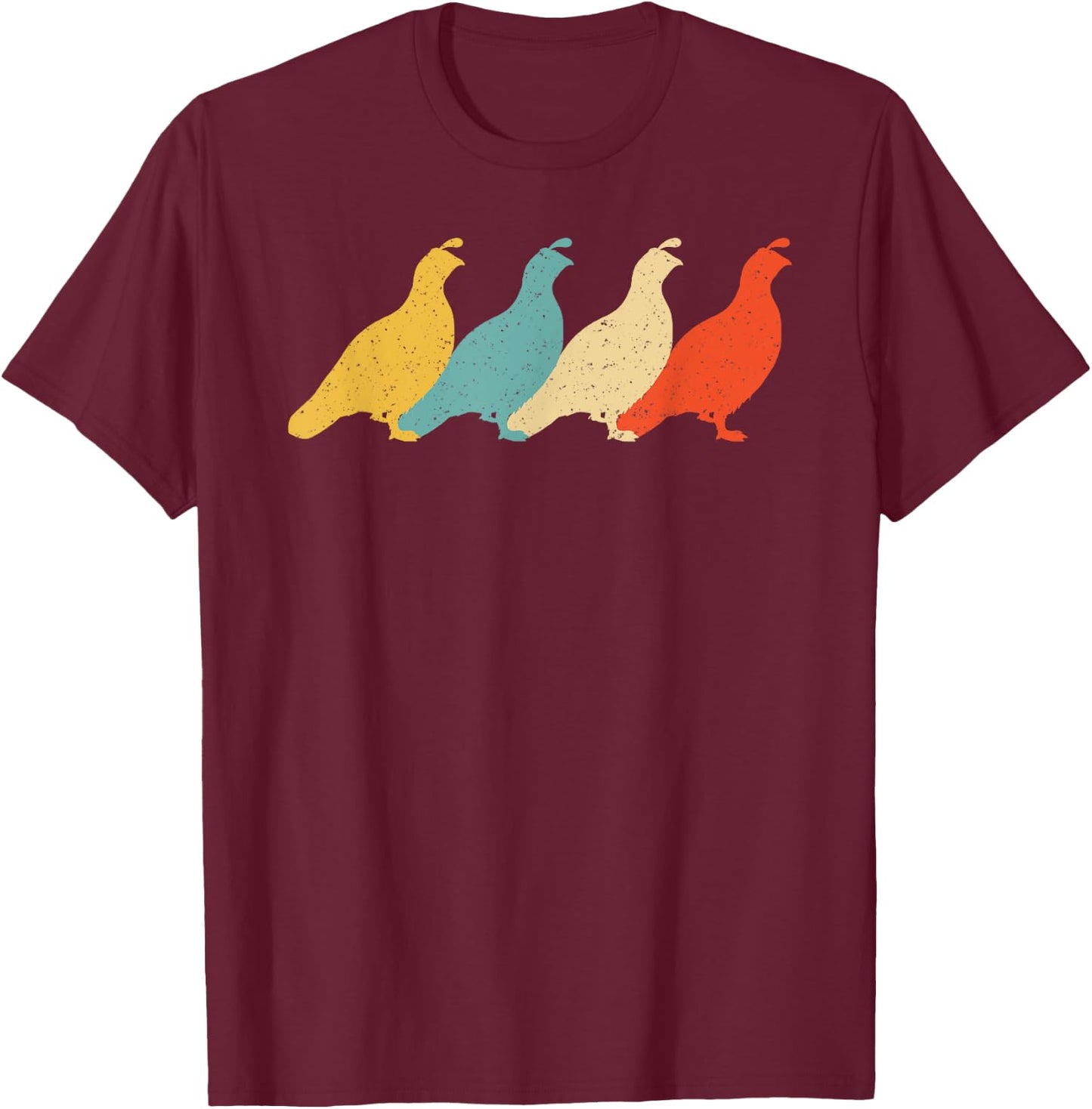 Partridge Vintage Retro Bird Quail Grouse Lover 60s 70s Gift T-Shirt - T-Shirt | Maroon