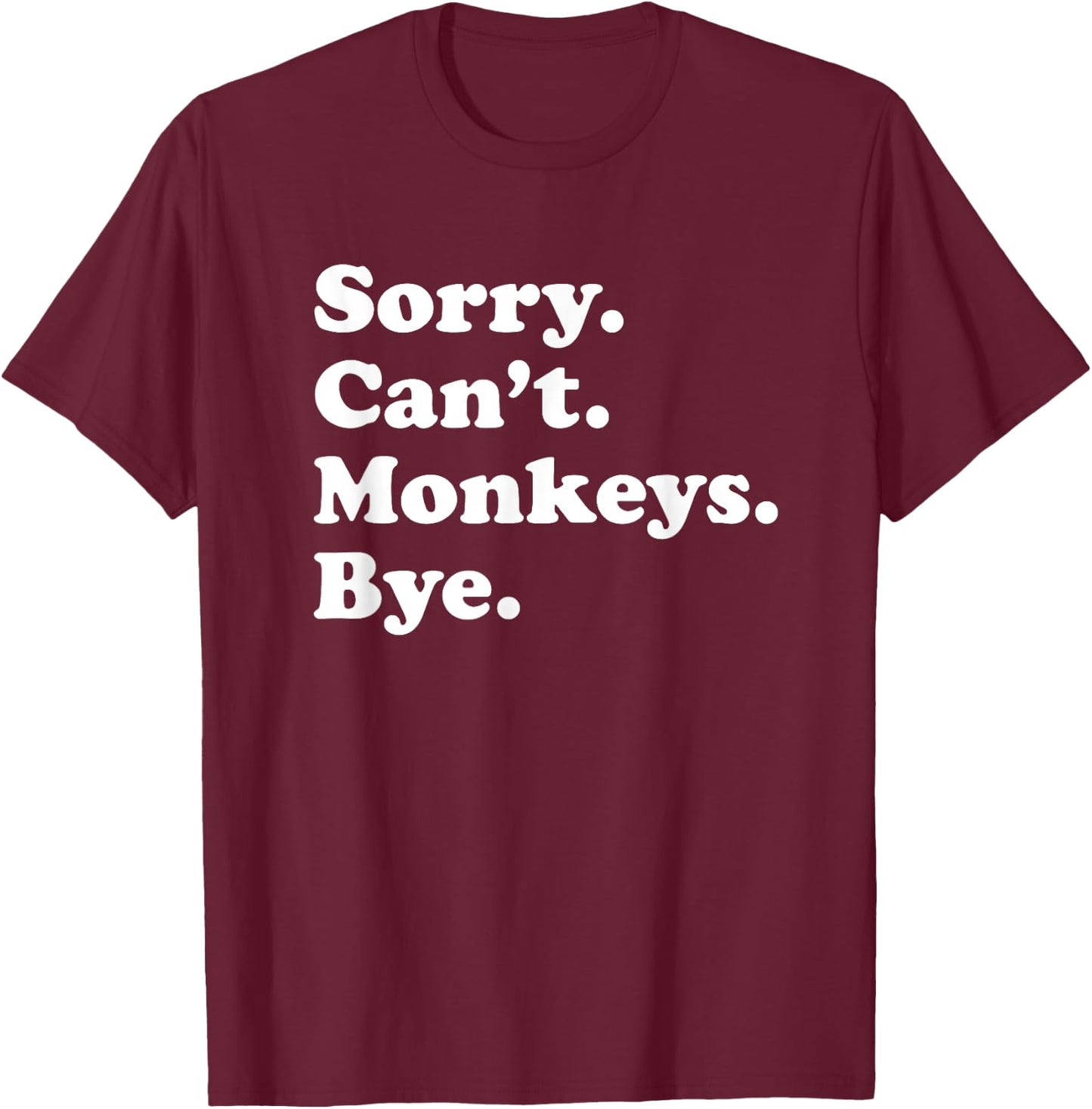 Funny Monkey Gift Women Boys or Girls T-Shirt - T-Shirt | Maroon
