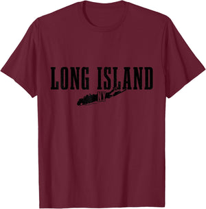 Long Island New York NY Vintage USA America Souvenir T-Shirt - T-Shirt | Maroon