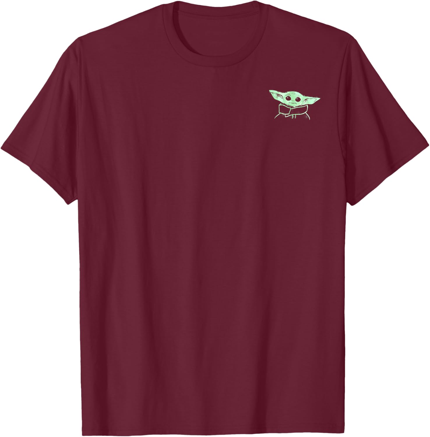 Star Wars The Mandalorian The Child Spray Paint Left Chest T-Shirt - T-Shirt | Maroon