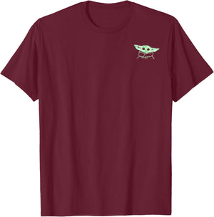 Star Wars The Mandalorian The Child Spray Paint Left Chest T-Shirt - T-Shirt | Maroon