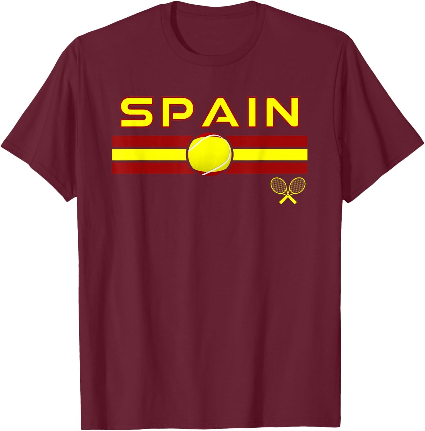 Spain Tennis Player Spainiard Sports Spain National Flag T-Shirt - T-Shirt | Maroon