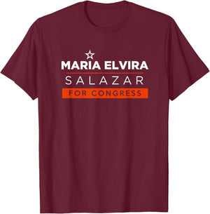 Maria Elvira Salazar 2026 for Congress Florida FL27 T-Shirt - T-Shirt | Maroon