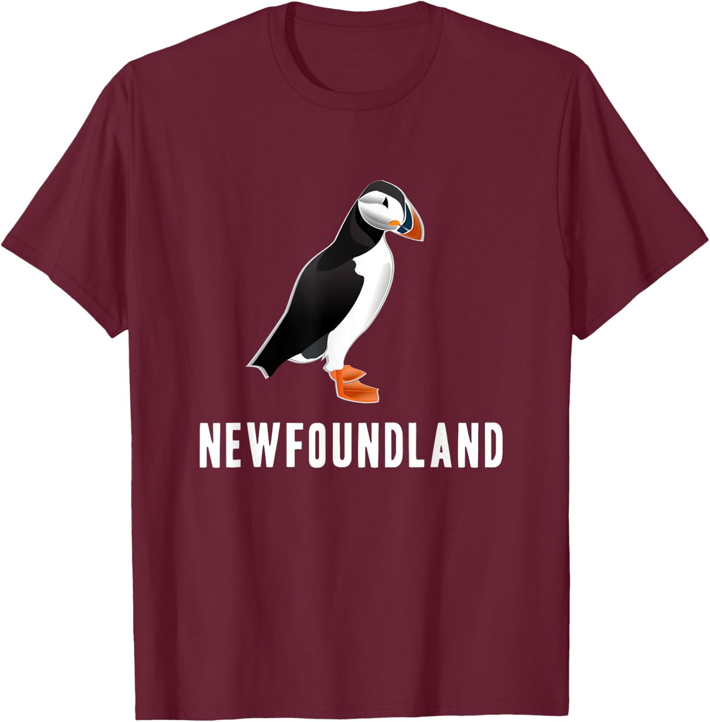 Puffin Newfoundland Canada Souvenir Gift T-Shirt - T-Shirt | Maroon