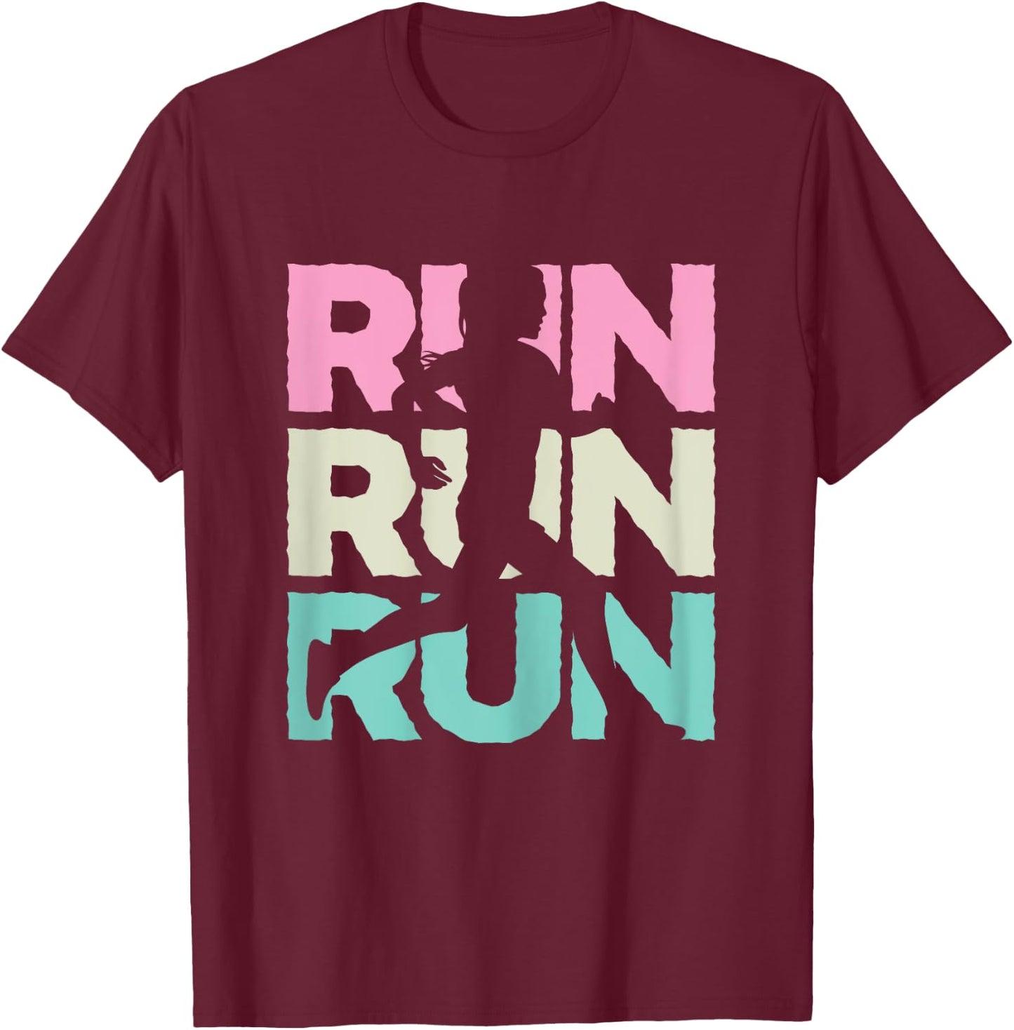 Retro RUN Runner Jogger Marathon Vintage for Girls Women T-Shirt - T-Shirt | Maroon