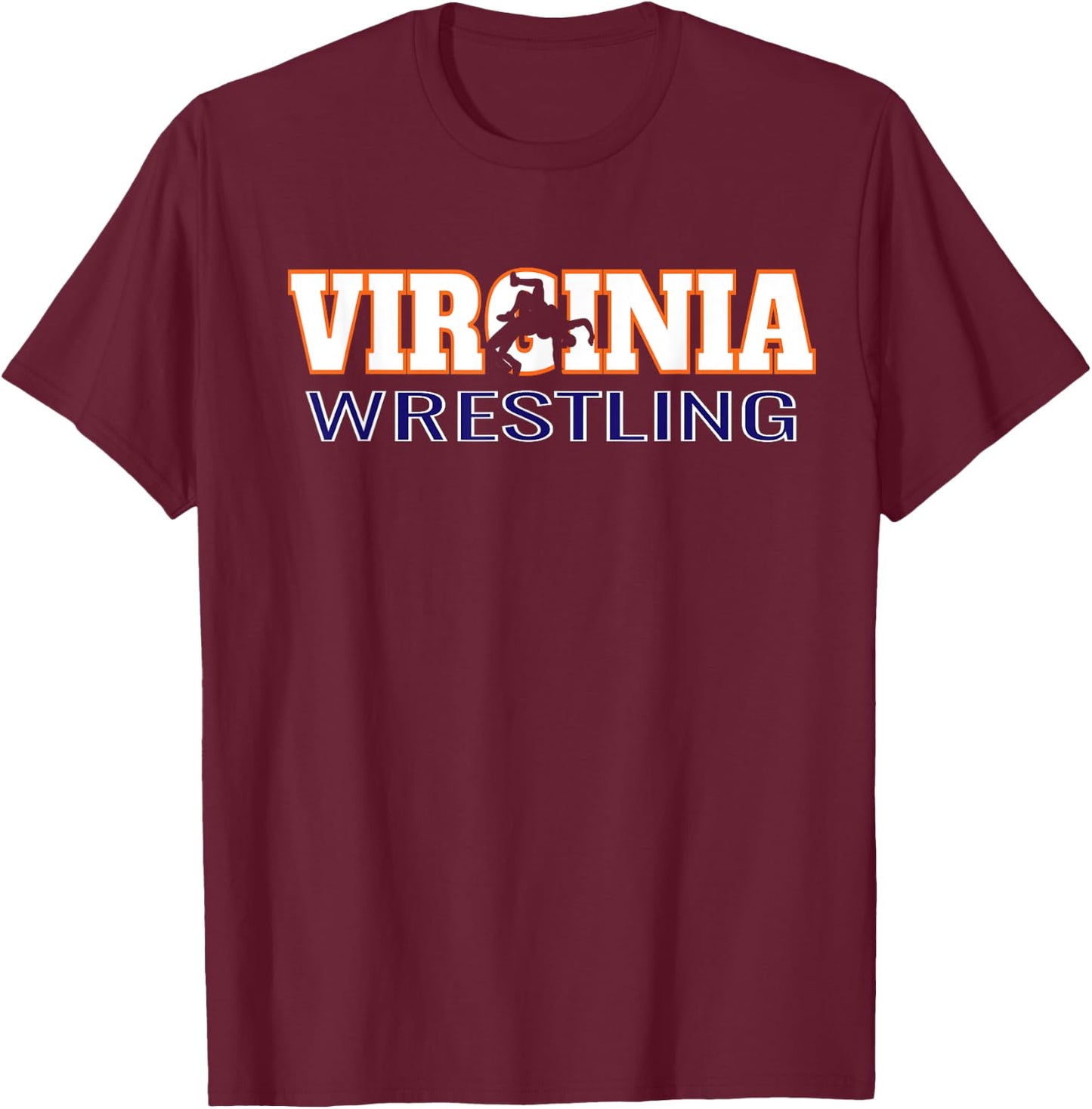 Virginia Wrestling Freestyle Wrestler Team State Pride Gift T-Shirt - T-Shirt | Maroon
