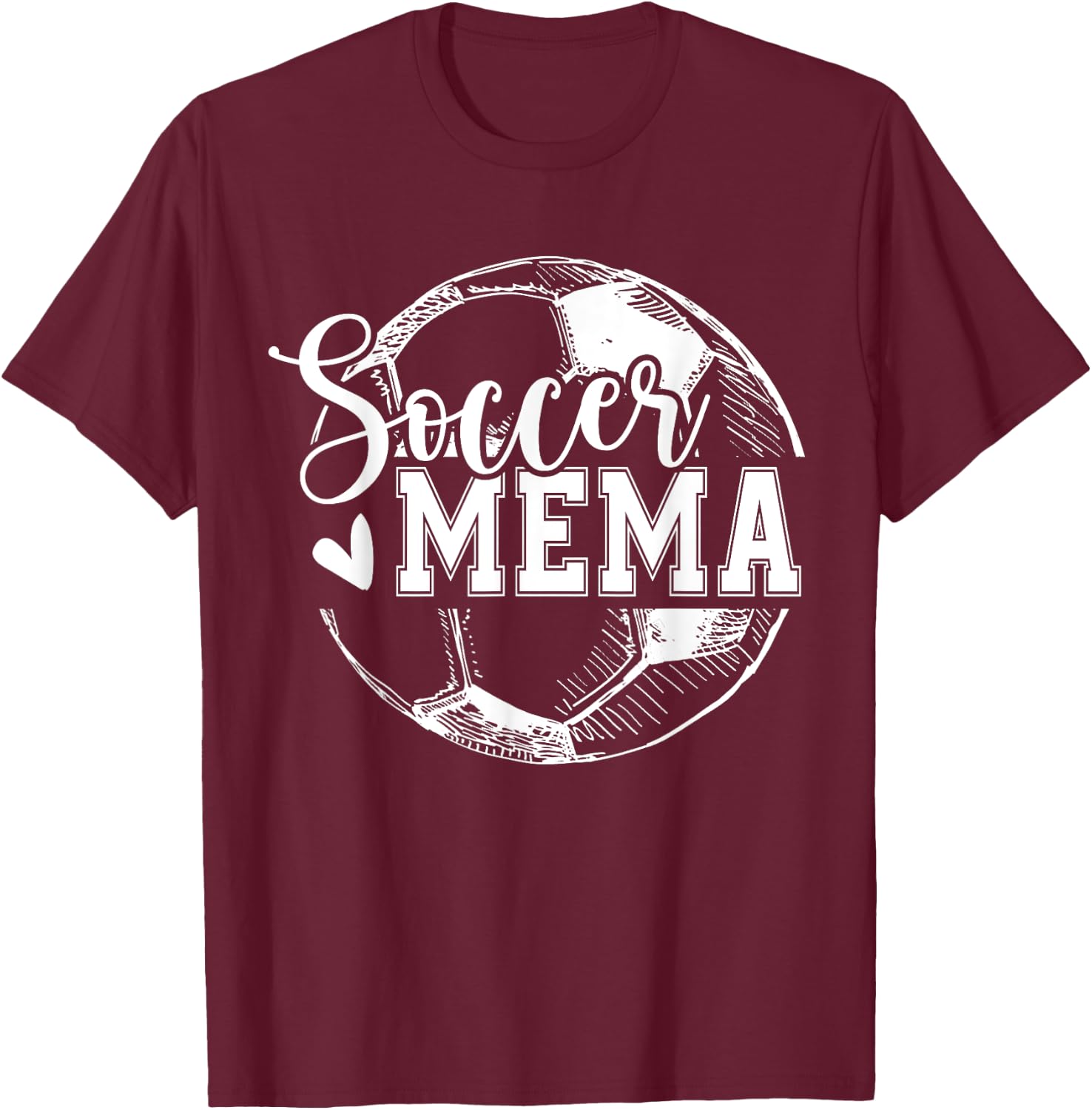 Vintage Soccer Mema Funny Ball Mema T-Shirt - T-Shirt | Maroon