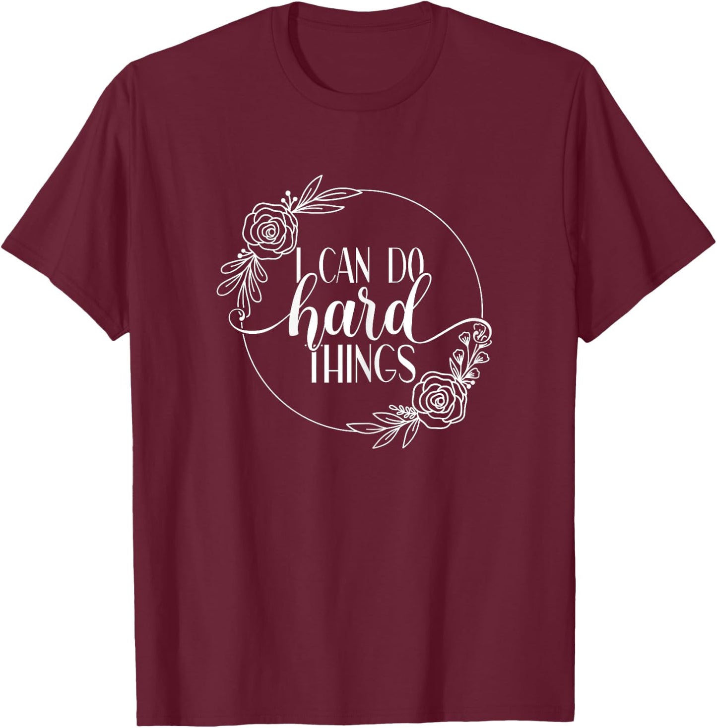 Mela Motivational Workout Designs I Can Do Hard Things Adult Gym Workout Motivation Black X-Small T-Shirt - T-Shirt | Maroon
