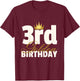 3rd Golden Birthday Year Age Crown T-Shirt - T-Shirt | Maroon