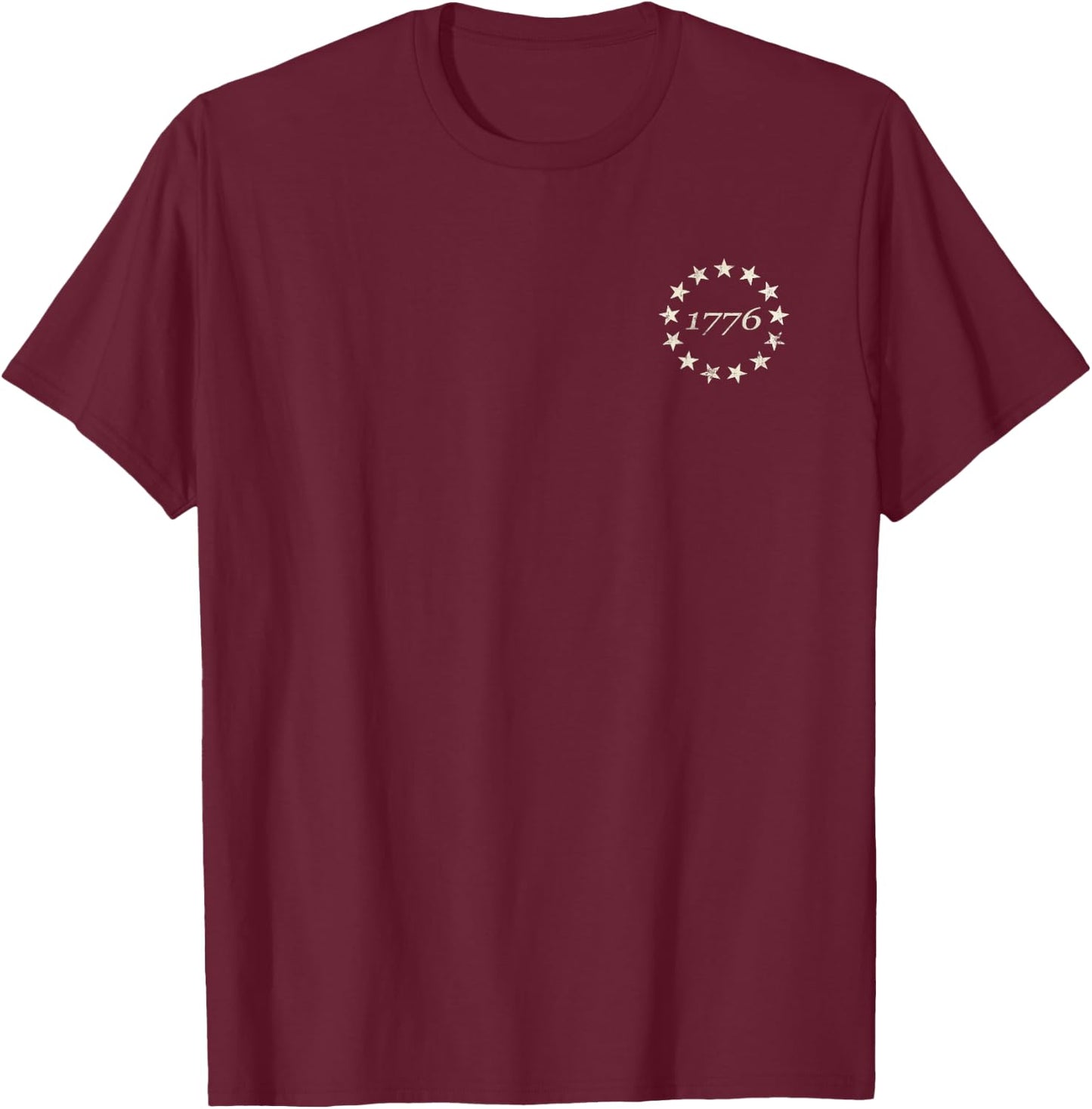 13 Star Flag Betsy Ross Distressed American Flag 1776 T-Shirt - T-Shirt | Maroon