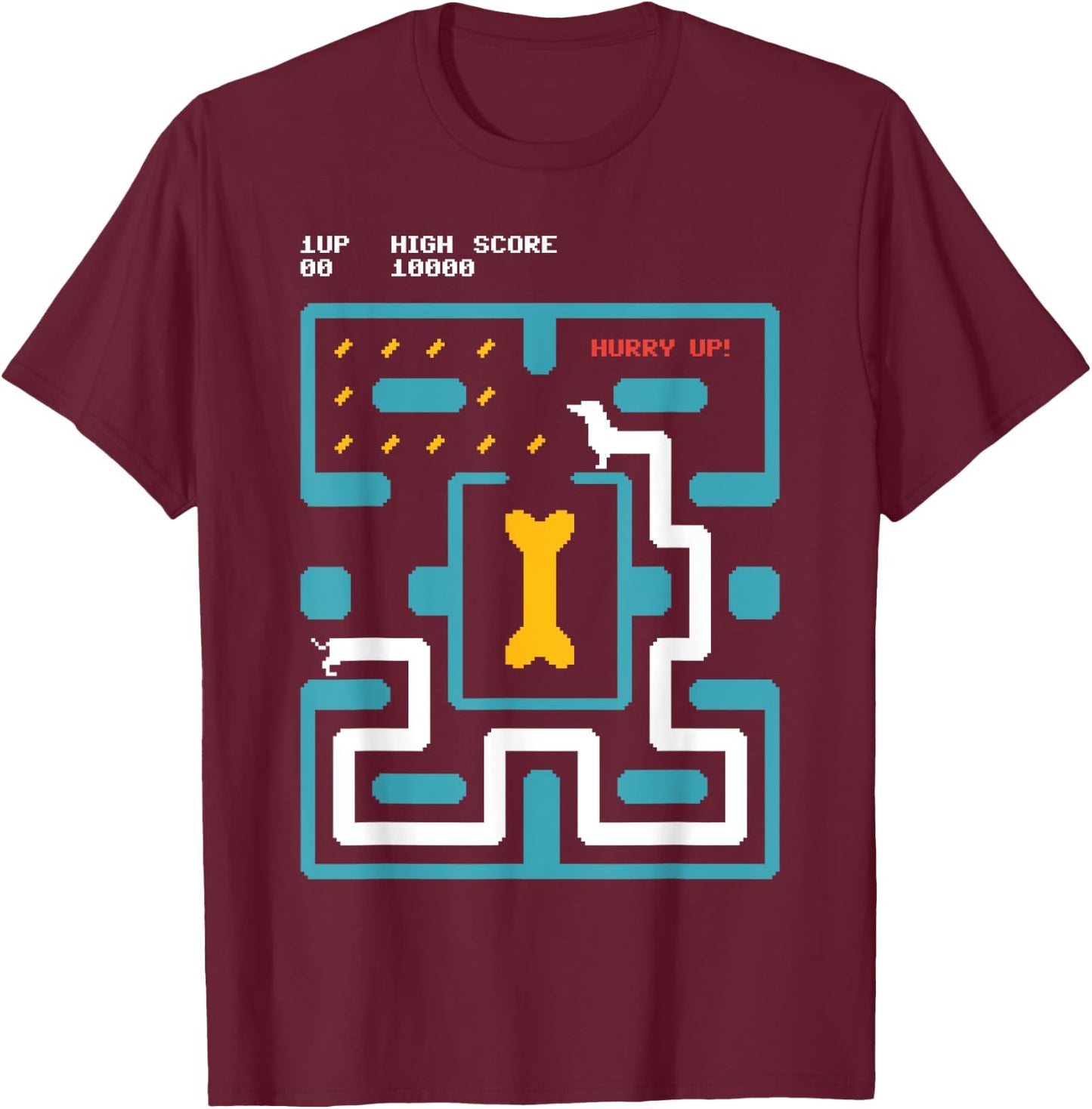 8 Bit Pixel Arcade Gaming Dachshund Dog 80s Retro Gamer Men Women Girls Kids T-Shirt - T-Shirt | Maroon
