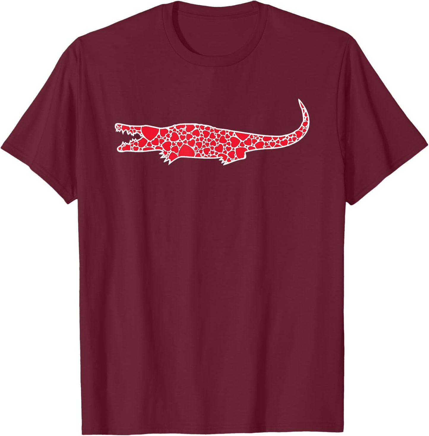 Gharial Hearts Valentine's Day Gavial Animal Lover Girl Gift T-Shirt - T-Shirt | Maroon