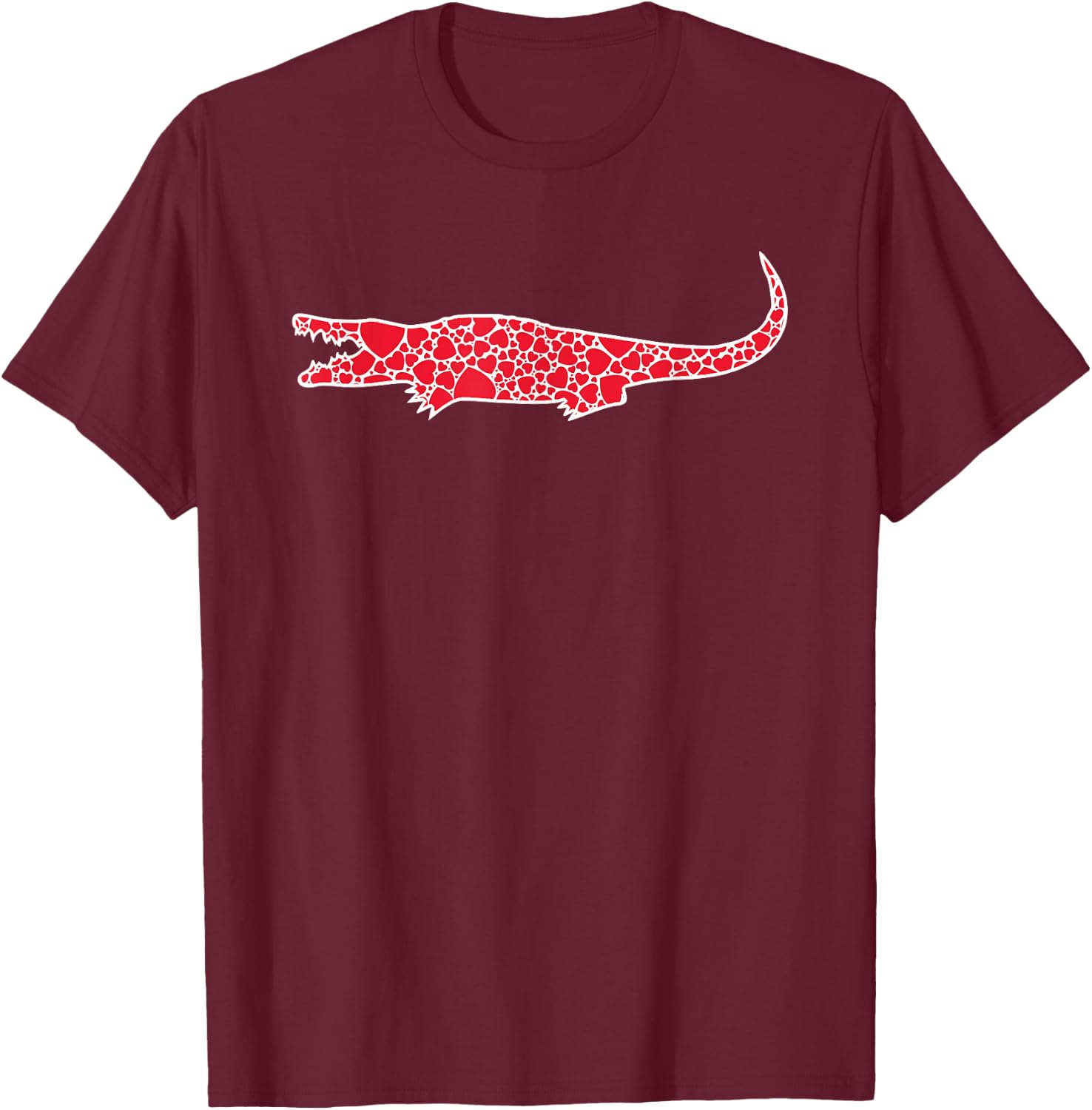 Gharial Hearts Valentine's Day Gavial Animal Lover Girl Gift T-Shirt - T-Shirt | Maroon