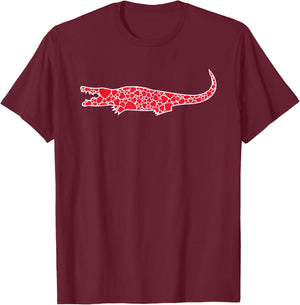 Gharial Hearts Valentine's Day Gavial Animal Lover Girl Gift T-Shirt - T-Shirt | Maroon
