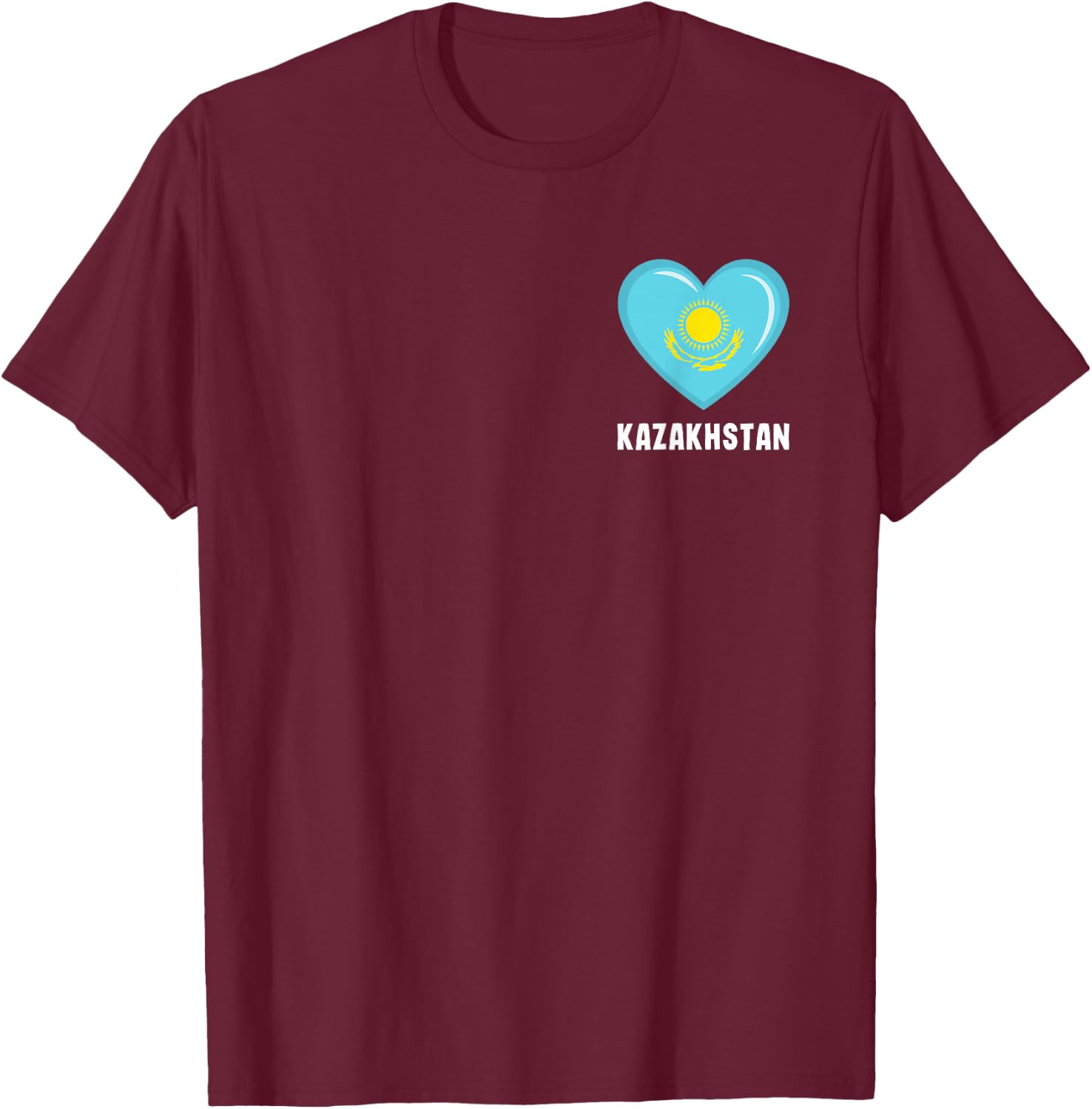 Kazakhstan Flag Shirt | Kazakhstani T-Shirt - T-Shirt | Maroon